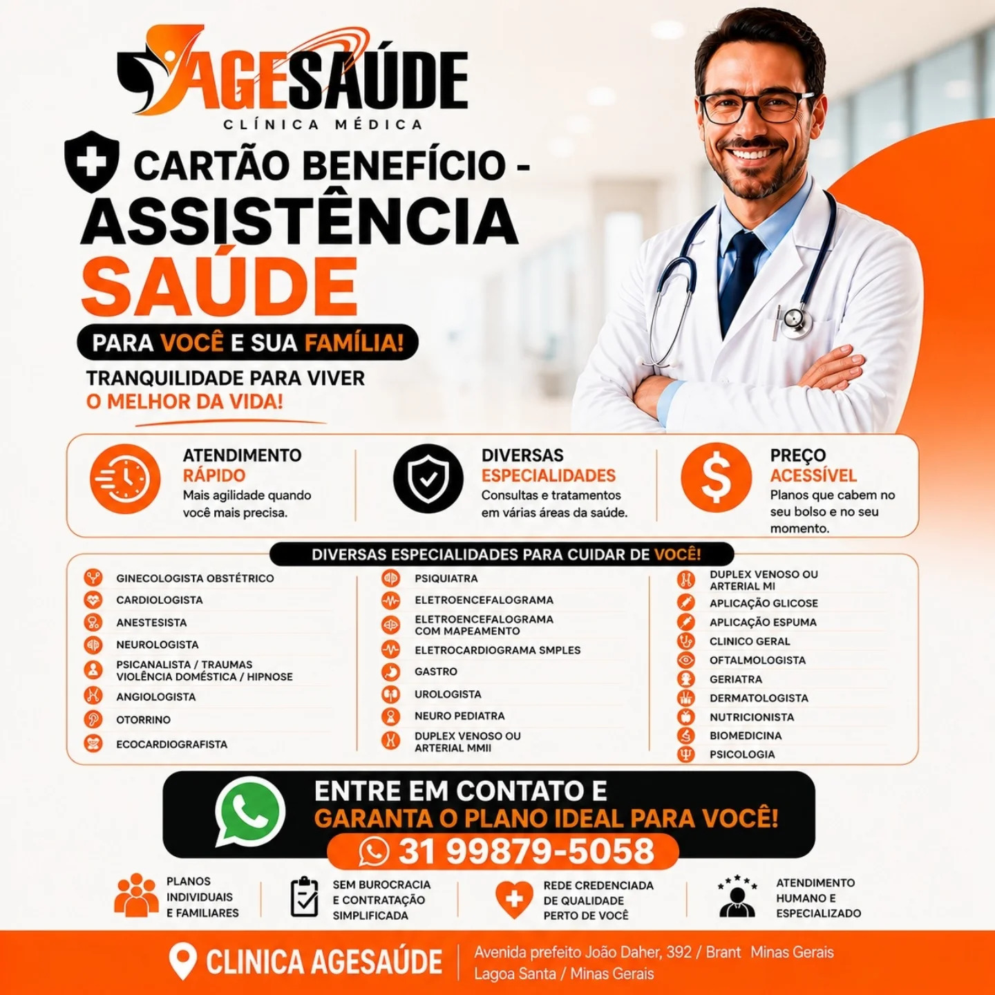 Plano AGESAÚDE a partir de R$ 22 reais